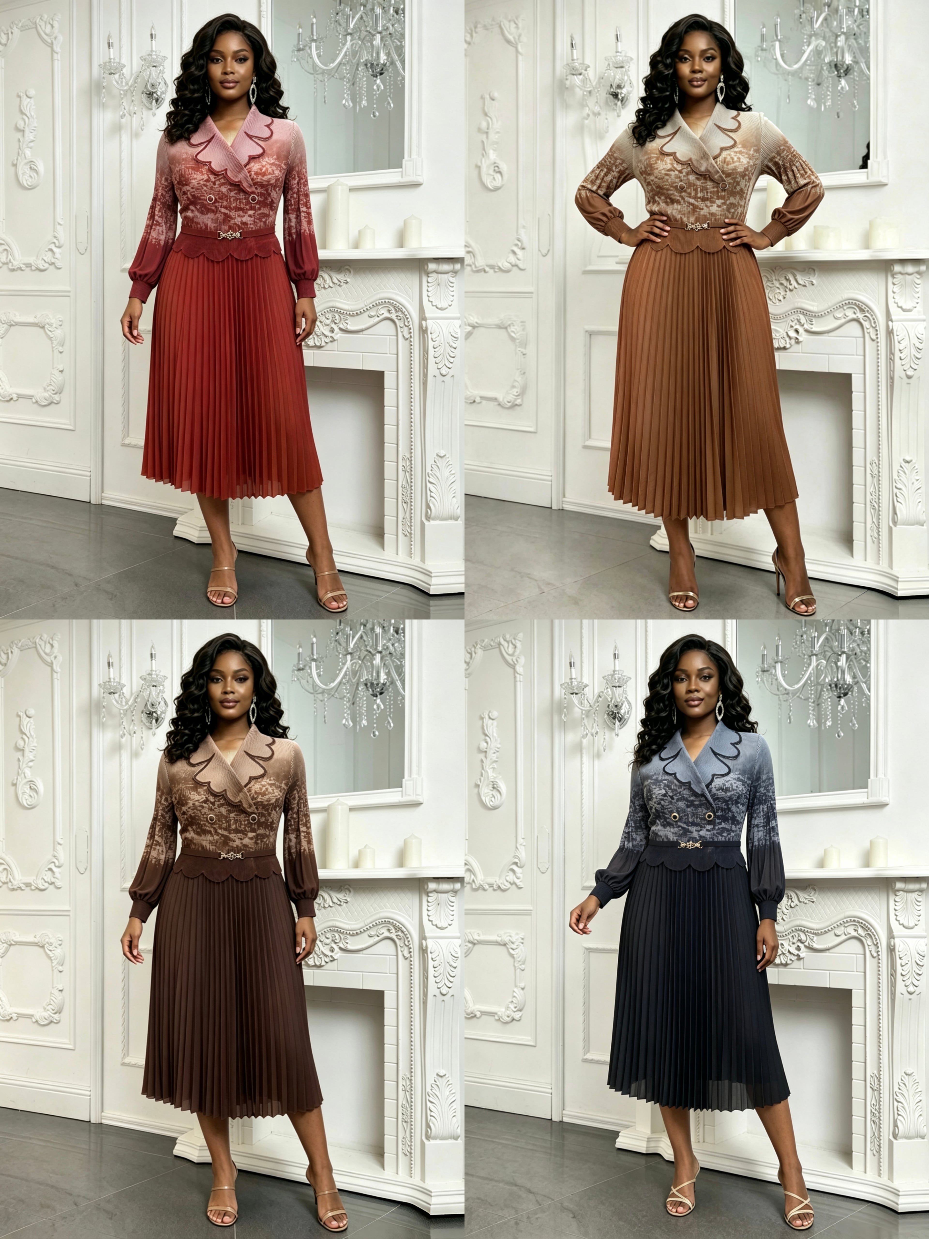 Elegant Pleated Maxi Dress