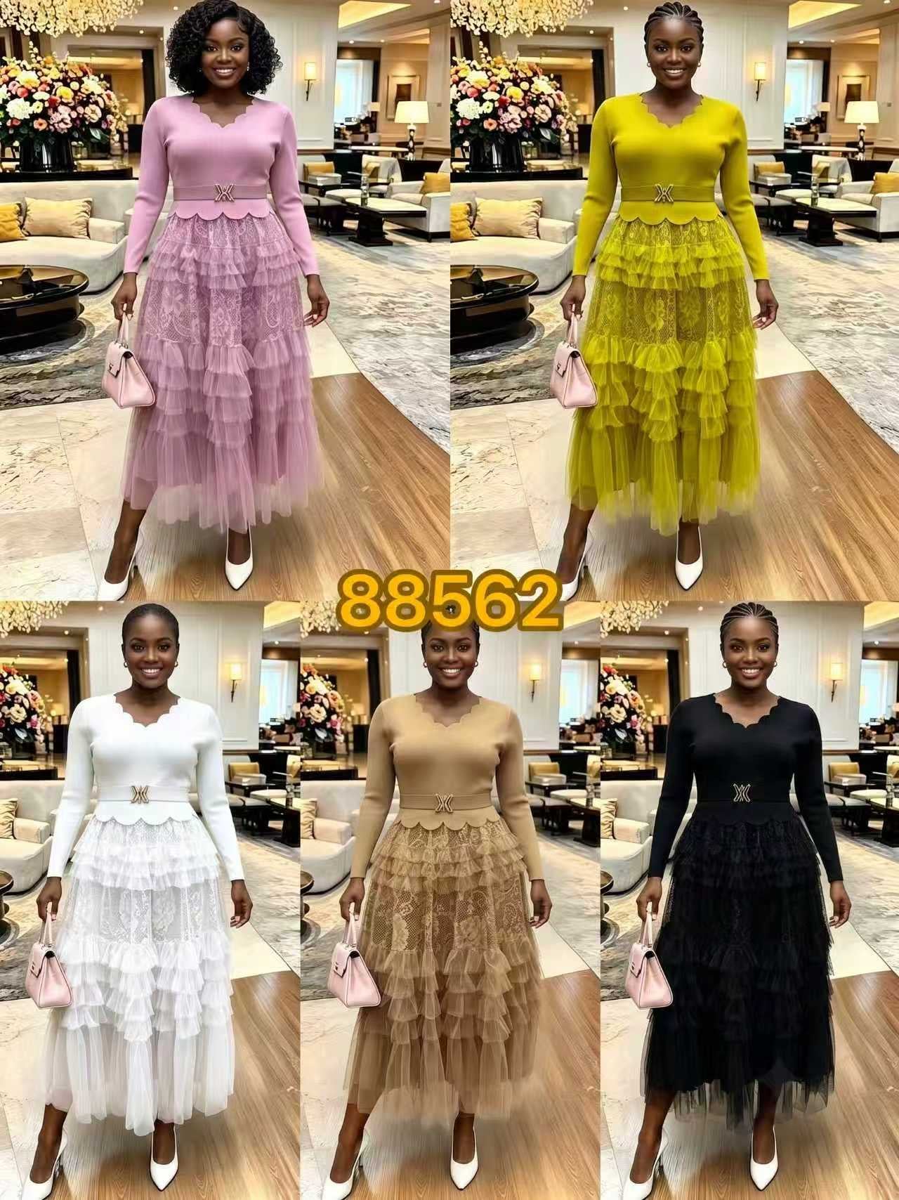 Puff Sleeve Square Neck Midi Dress