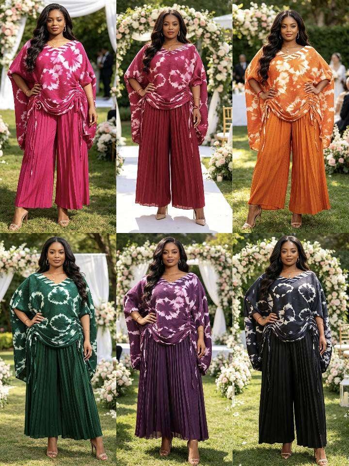 Floral Batwing Overlay Pleated Maxi Dress