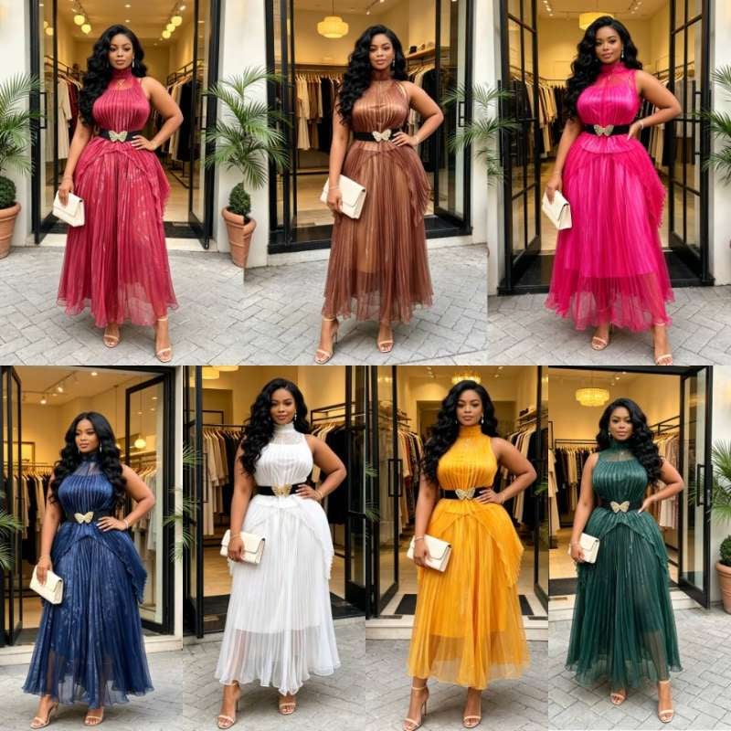 Sleeveless Ankara Midi Dress